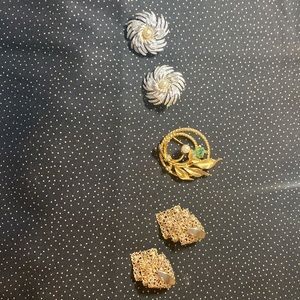 Vintage Sara Coventry Bundle 2 pair earrings and 1 brooch